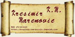 Krešimir Marenović vizit kartica
